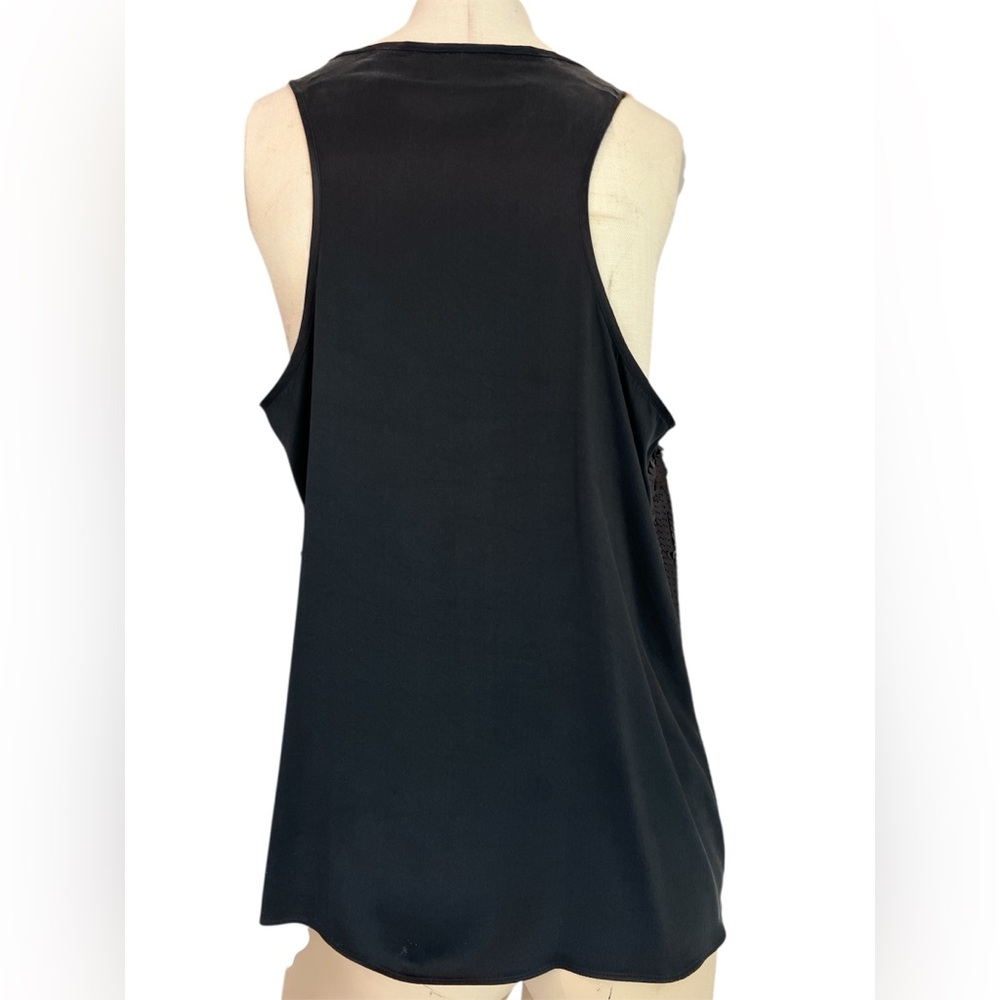 Banana Republic Women’s Lined Black Sequin and Silk Sleeveless Top SZ L - Picture 5 of 12